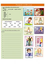 English Worksheet: Present Continuous 