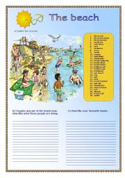 English Worksheet: The beach