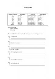 English worksheet: Verb to be