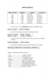 English worksheet: Simple present