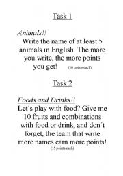 English worksheet: Gincana