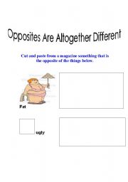 English Worksheet: opposites 