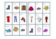 English Worksheet: Clothing - Bingo (Part 3)