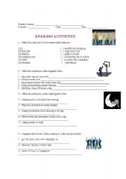 English worksheet: Exercises - Simple present