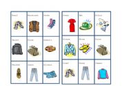 English Worksheet: Clothing - Bingo (Part 6)
