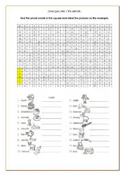 English Worksheet: PLURALS