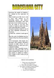 English Worksheet: BARCELONA