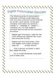 English Worksheet: English Pronunciation