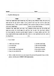 English Worksheet: Past simple - WAS WERE reading