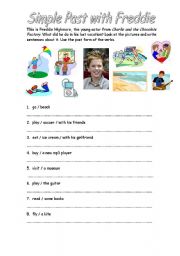 English Worksheet: Simple Past with Freddie