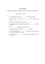 English Worksheet: Homograhps