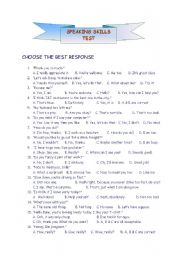 English Worksheet: Speaking Skills Test