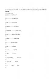 English worksheet: Verb TO BE