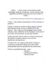 English Worksheet: culture