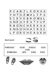 English worksheet: word search