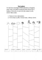 English worksheet: net lottery puzzle