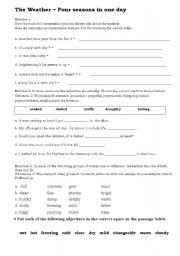 English worksheet: The weather - four seasons