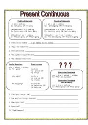 English Worksheet: Present Continuous (B&W)
