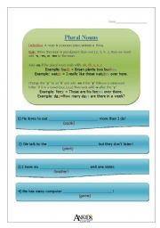 English Worksheet: (3 pages) Plural Nouns -s, -es, -ies