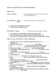English Worksheet: USED TO DO & BE USED TO 
