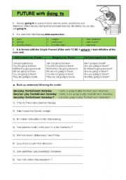 English Worksheet: going to 