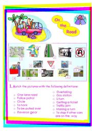 English Worksheet: On the road