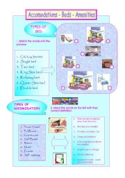 English Worksheet: Hotel Bed size and amenities