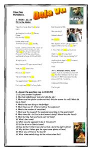 English Worksheet: Video Class: Deja Vu (Worksheet 1)