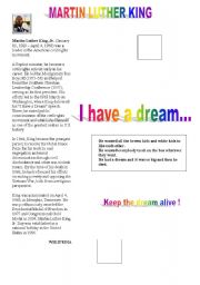 English Worksheet: martin luther king