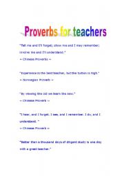 English worksheet: Proverbs for Teachers