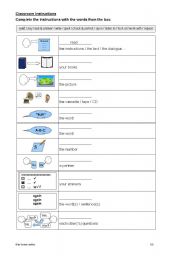 English Worksheet: Classroom Instructions