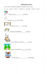 English worksheet: Prepositions of Place