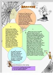 English Worksheet: Arachne (spider) Greek Mythology