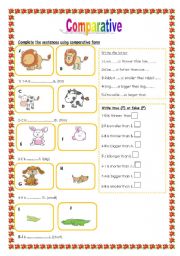 English Worksheet: Comparative