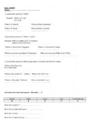 English worksheet: questions words  test