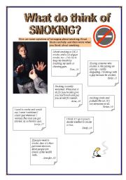 English Worksheet: What do you think of smoking?