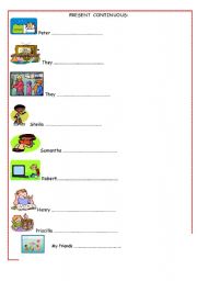 English Worksheet: present continuous