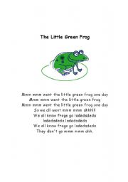 English Worksheet: The Little Green Frog