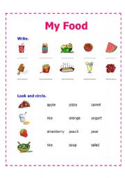 My Food - ESL worksheet by Azza_20