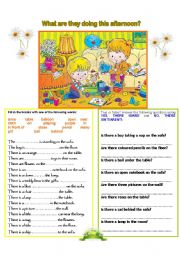 English Worksheet: What are they doing this afternoon?