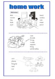 English Worksheet: Match  and say or write 