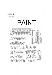 English worksheet: paint the colours