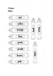 English Worksheet: Paint the crayons