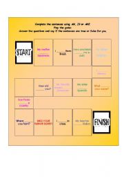 Verb to be - boardgame