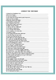 English Worksheet: correct the mistakes