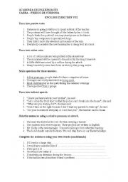 English Worksheet: Passive, reported speech... and others