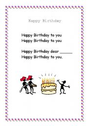 English Worksheet: Happy Birthday