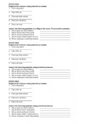 English Worksheet: Possessive Pronouns