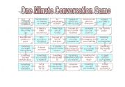 English Worksheet: One Minute Conversation Board 