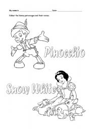 English Worksheet: Disney characters